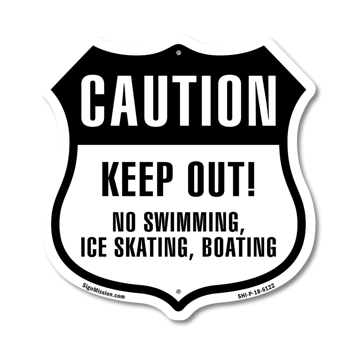 CAUTION Keep Out! No Swimming Ice Skating Boating