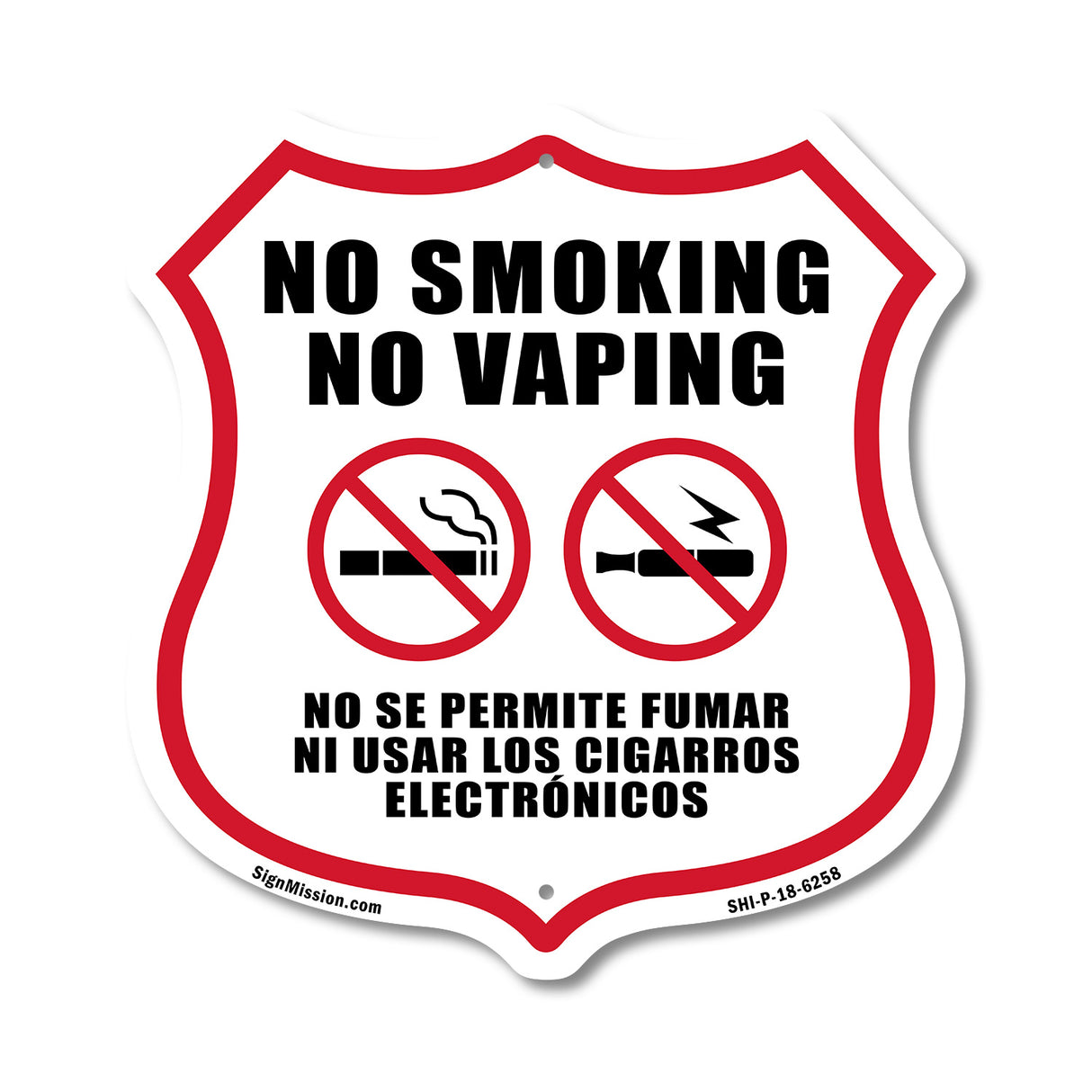 No Smoking No Vaping Bilingual English / Spanish