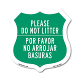 Please Do Not Litter Bilingual English / Spanish