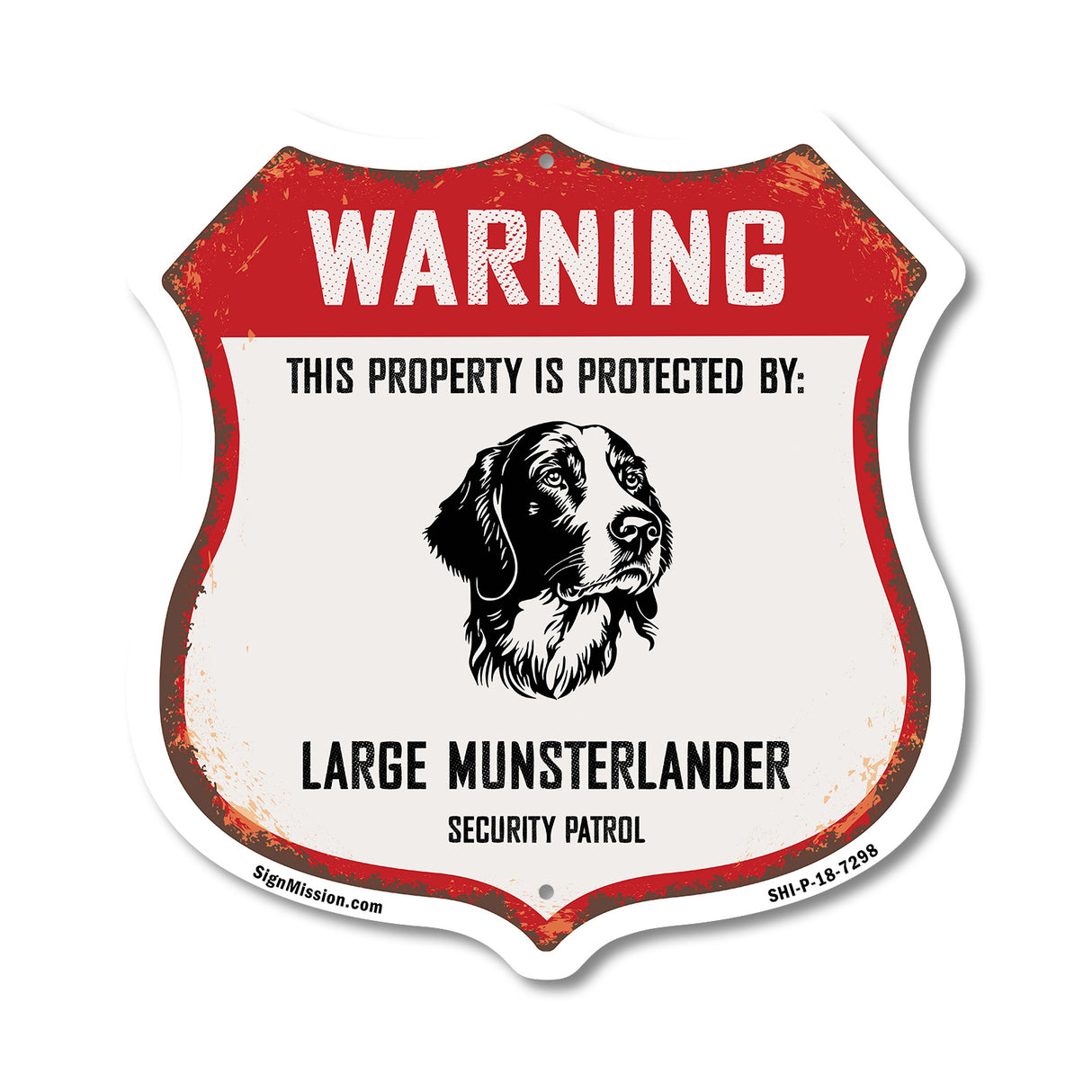 Warning This Property is Protected by Large Munsterlander