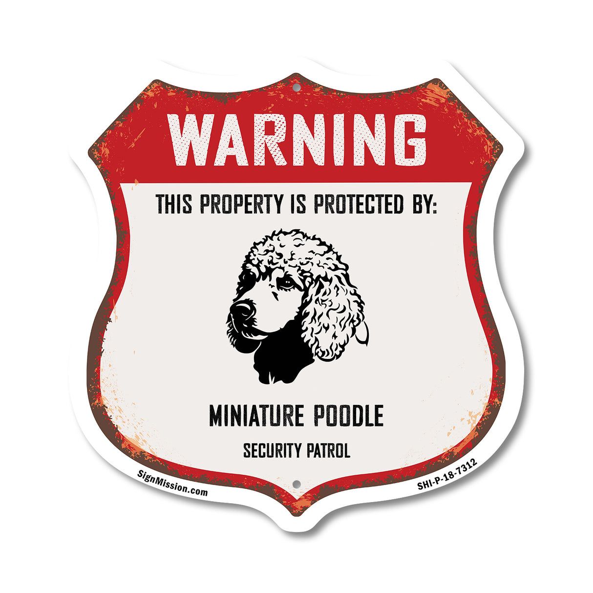 Warning This Property is Protected by Miniature Poodle