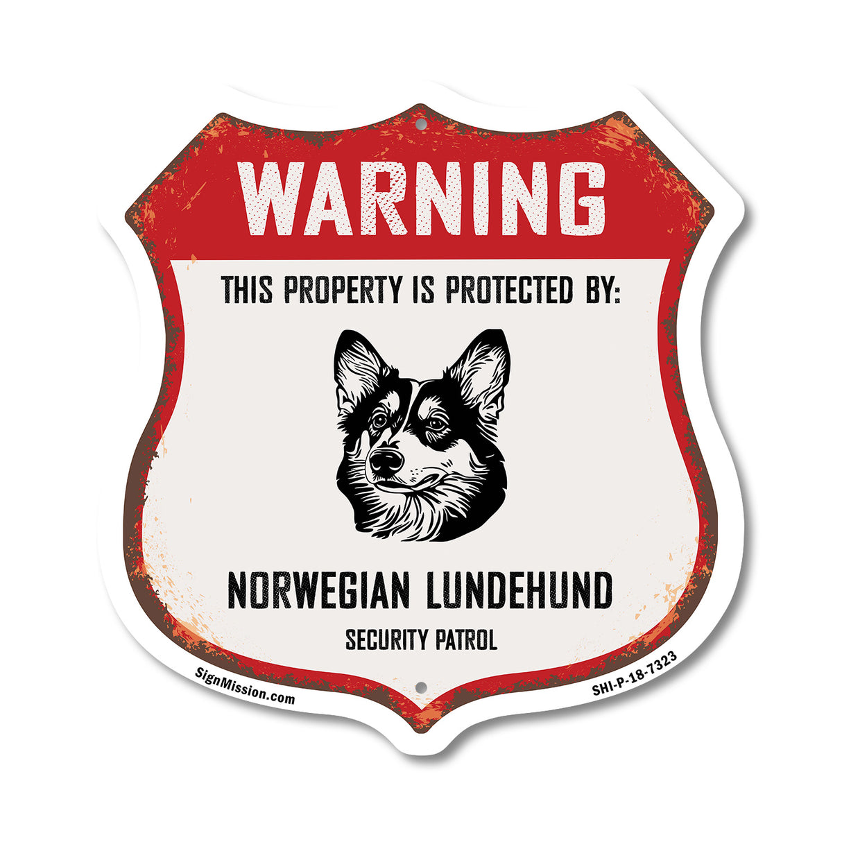 Warning This Property is Protected by Norwegian Lundehund