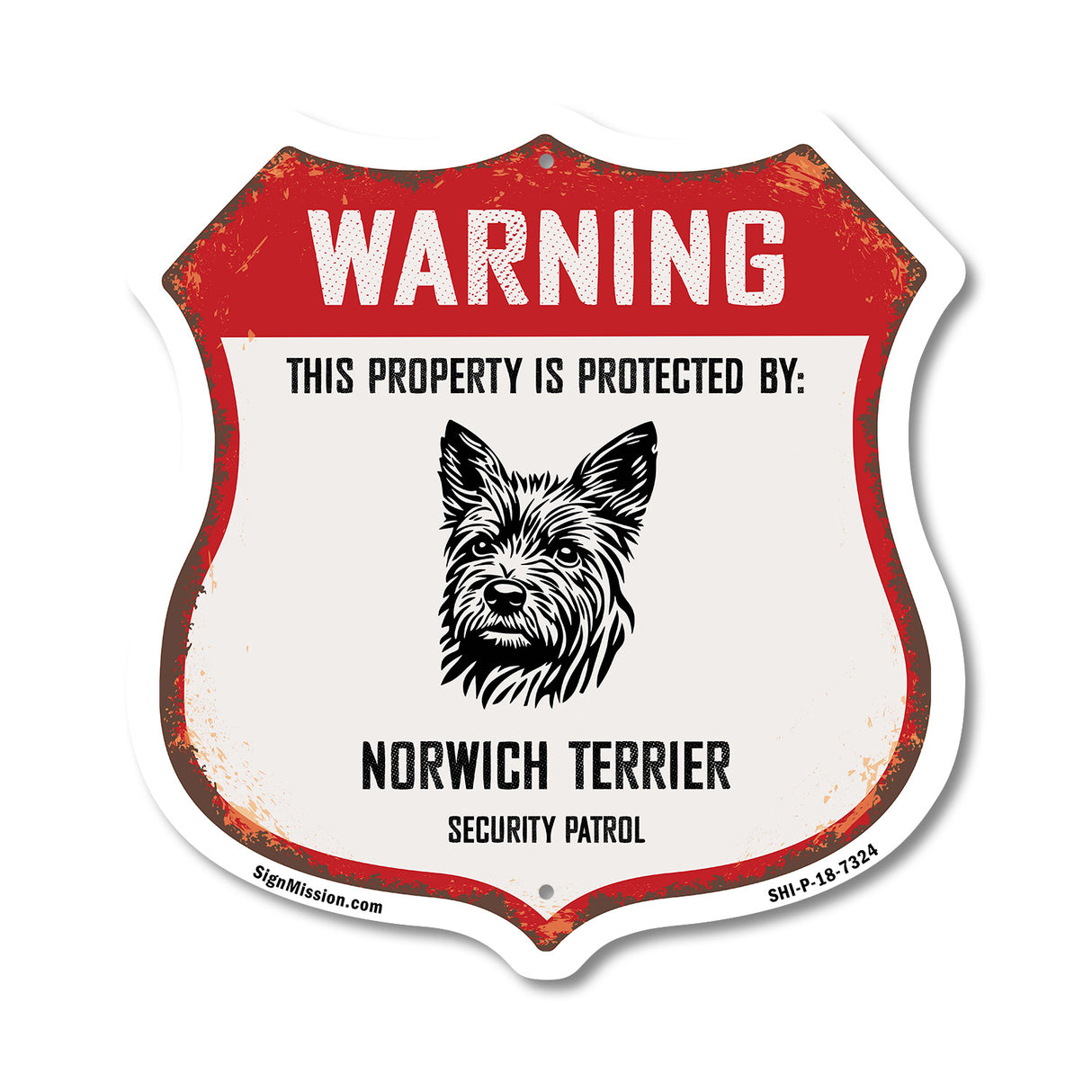 Warning This Property is Protected by Norwich Terrier