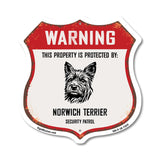 Warning This Property is Protected by Norwich Terrier