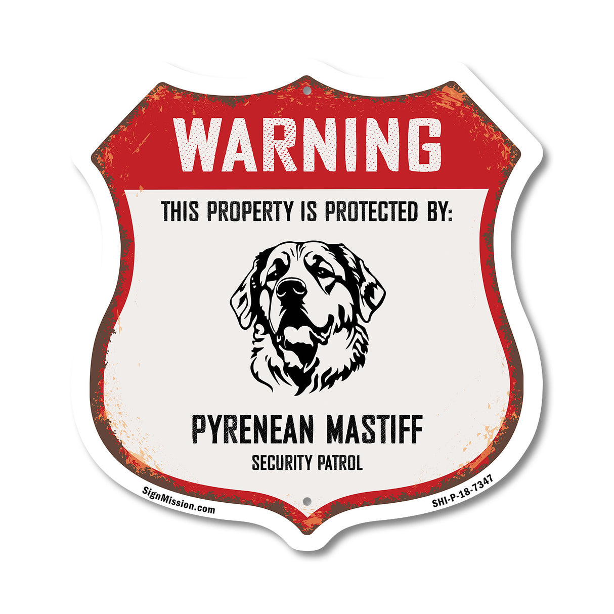 Warning This Property is Protected by Pyrenean Mastiff