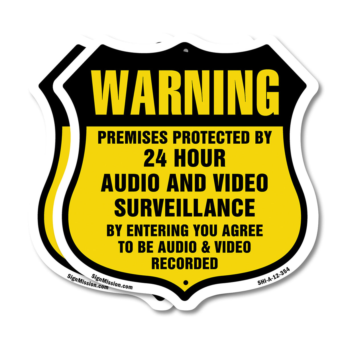 Warning Premises Protected By 24 Hour Audio And Video Surveillance By Entering You Agree To Be Audio & Video Recorded