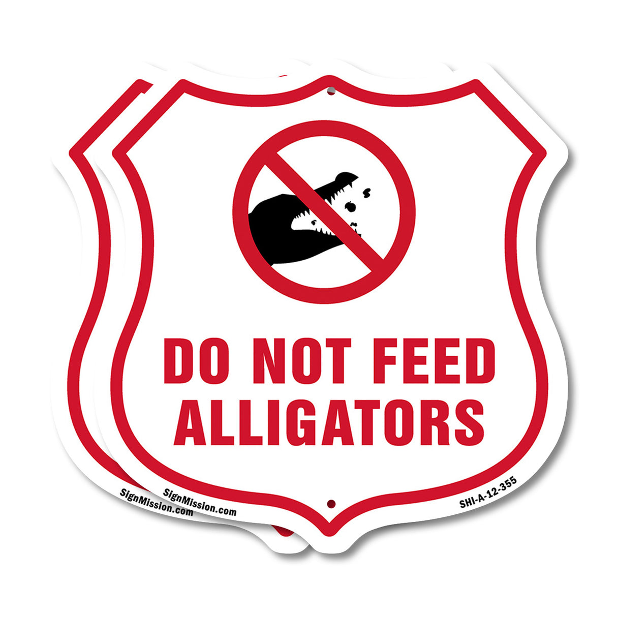 Alligator Warning Shield Sign Do Not Feed Alligators