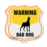 Beware Of Dog Shield Sign Warning Bad Dog