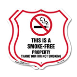 No Smoking Shield Sign This Is A Smoke Free Property Thank You For Not Smoking