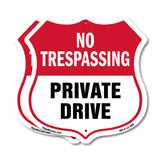 No Trespassing Shield Sign Private Drive