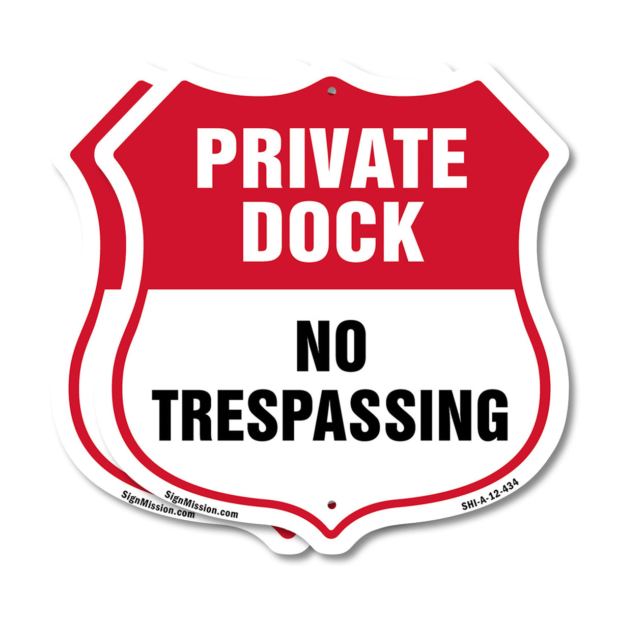 Private Dock Shield Sign No Trespassing