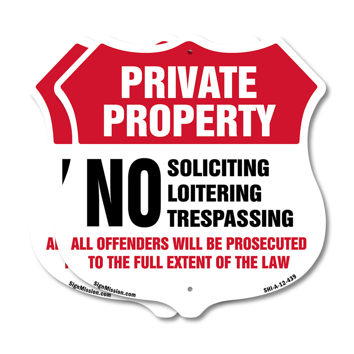 Private Property Shield Label Set No Soliciting Loitering Trespassing All Offenders Will Be Prosecuted To The Full Extent Of Law