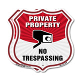 Private Property Shield Sign No Trespassing