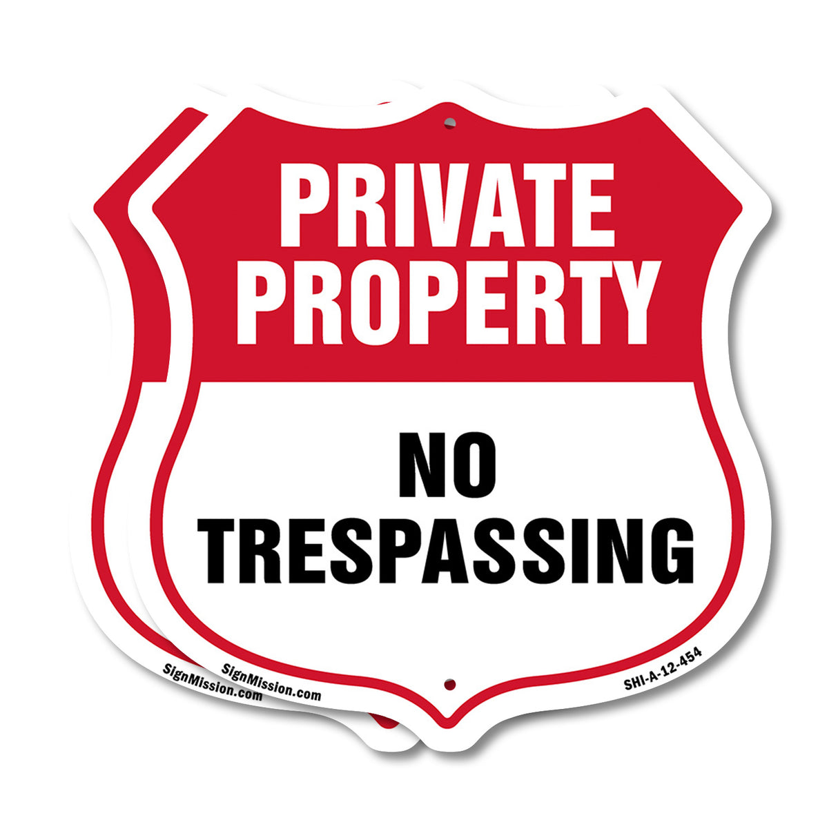 Private Property Shield Sign No Trespassing