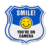 Smile You're On Camera Shield Sign Smile You're On Camera