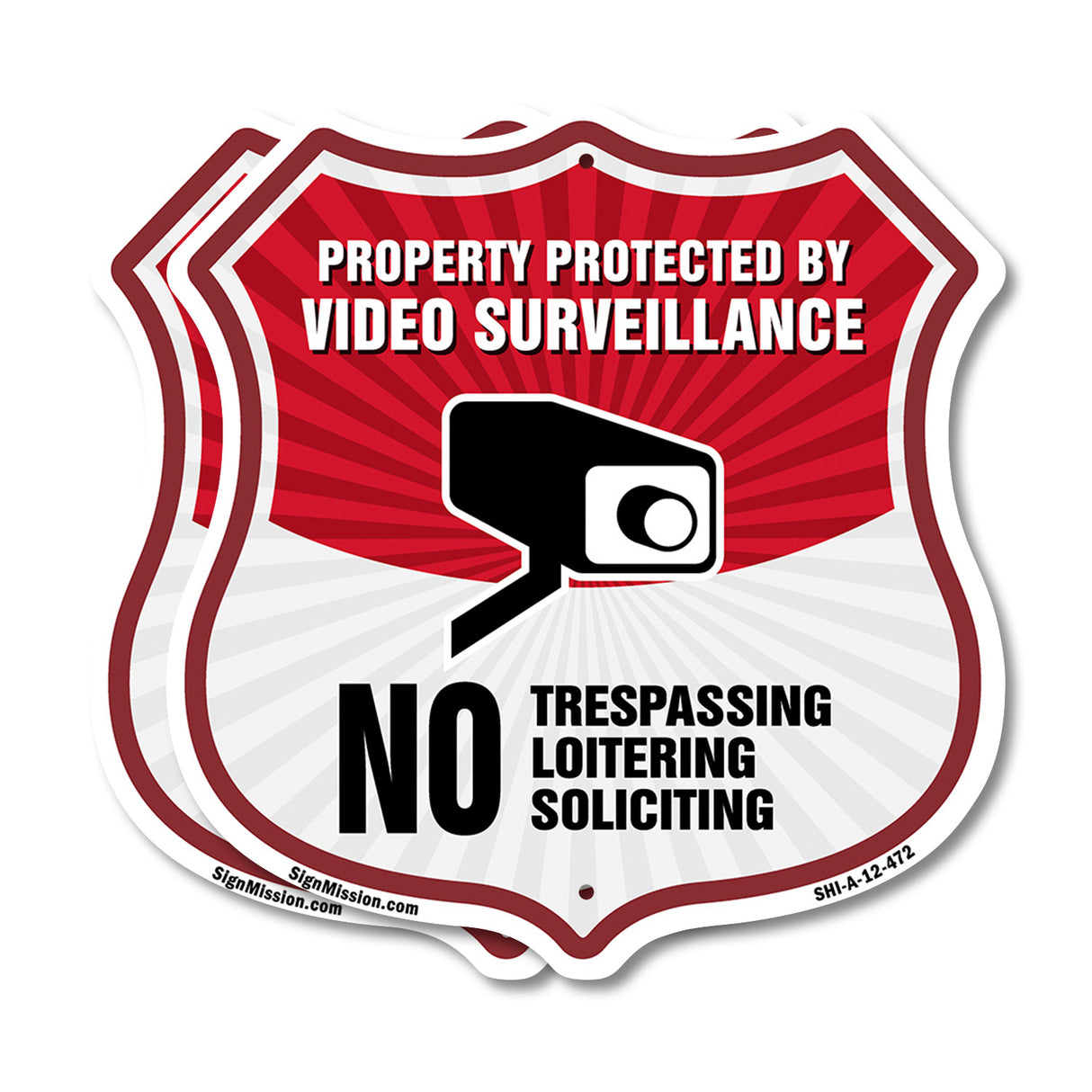 Video Surveillance Property Protected By Video Surveillance. No Trespassing Loitering Soliciting