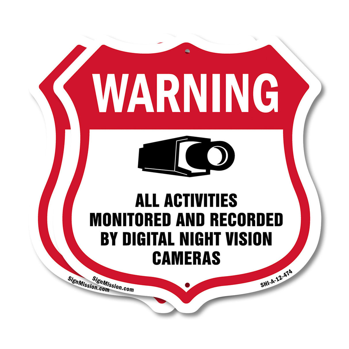 Video Surveillance Warning All Activities Monitored And Recorded By Digital Night Vision Cameras
