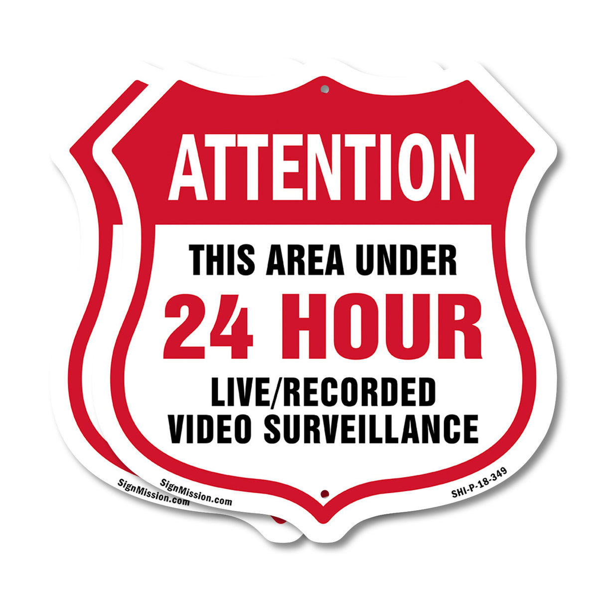 Attention This Area Under 24 Hour Live Recorded Video Surveillance