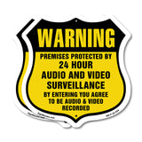 Warning Premises Protected By 24 Hour Audio And Video Surveillance By Entering You Agree To Be Audio & Video Recorded