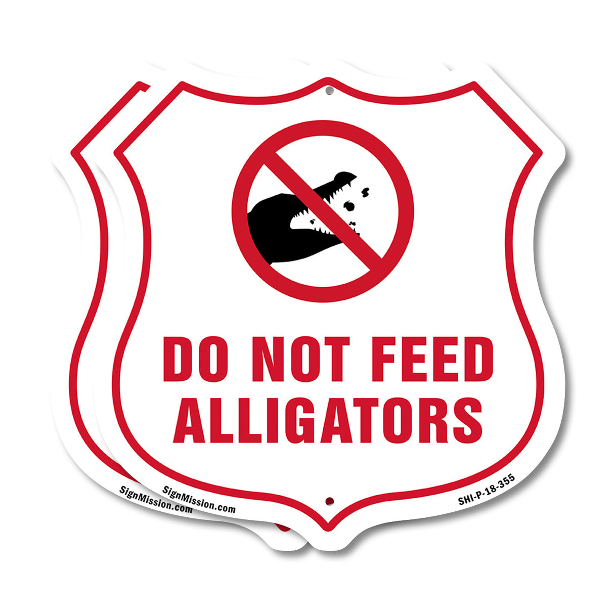 Alligator Warning Shield Sign Do Not Feed Alligators