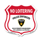 Bilingual No Loitering Police Enforced No Se Permite Vagabundos Se Llamara A La Policia (English / Spanish)