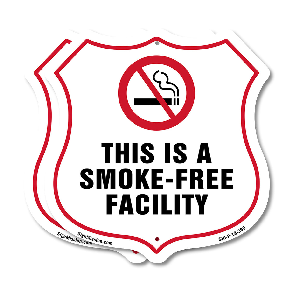 No Smoking Shield Label Set This Is A Smoke Free Facility