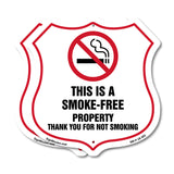 No Smoking Shield Sign This Is A Smoke Free Property Thank You For Not Smoking