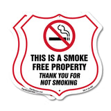 No Smoking Shield Sign This Is A Smoke Free Property Thank You For Not Smoking