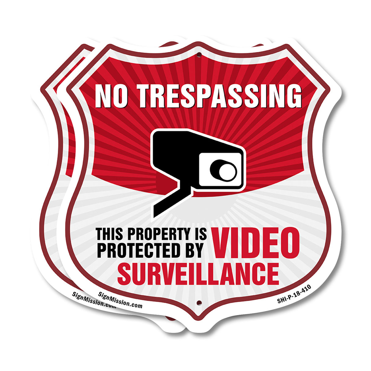 No Trespassing Shield Sign This Property Is Protected By Video Surveillance