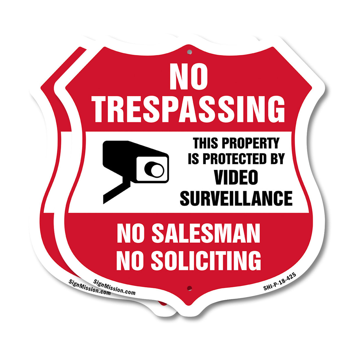 No Trespassing Sign This Property Is Protected By Video Surveillance No Salesman No Soliciting