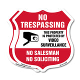 No Trespassing Sign This Property Is Protected By Video Surveillance No Salesman No Soliciting