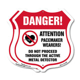 Pacemaker Wearers Danger! Attention Pacemaker Wearers. Do Not Proceed Through The Active Metal Detector