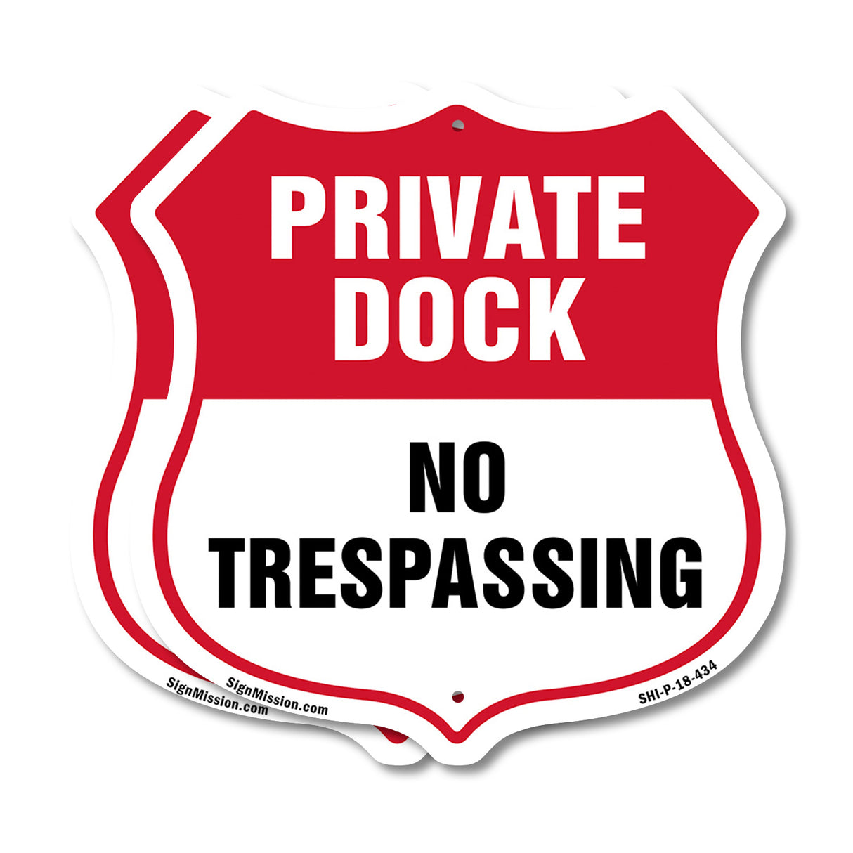 Private Dock Shield Sign No Trespassing