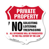 Private Property Shield Label Set No Soliciting Loitering Trespassing All Offenders Will Be Prosecuted To The Full Extent Of Law