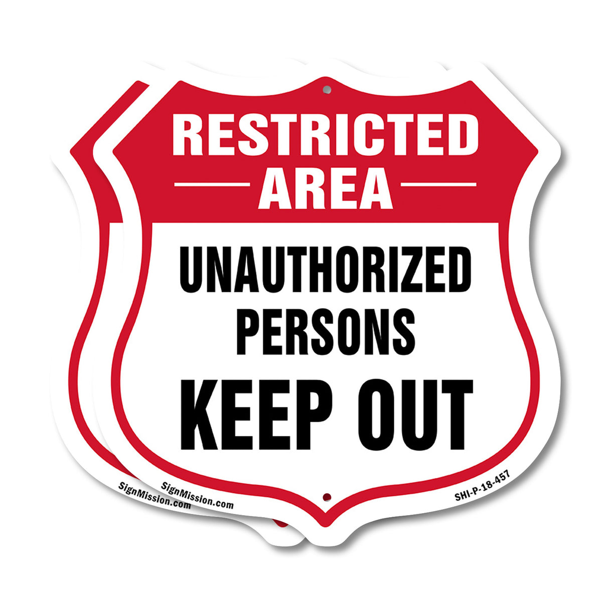 Restricted Area Shield Sign Unauthorized Persons Keep Out