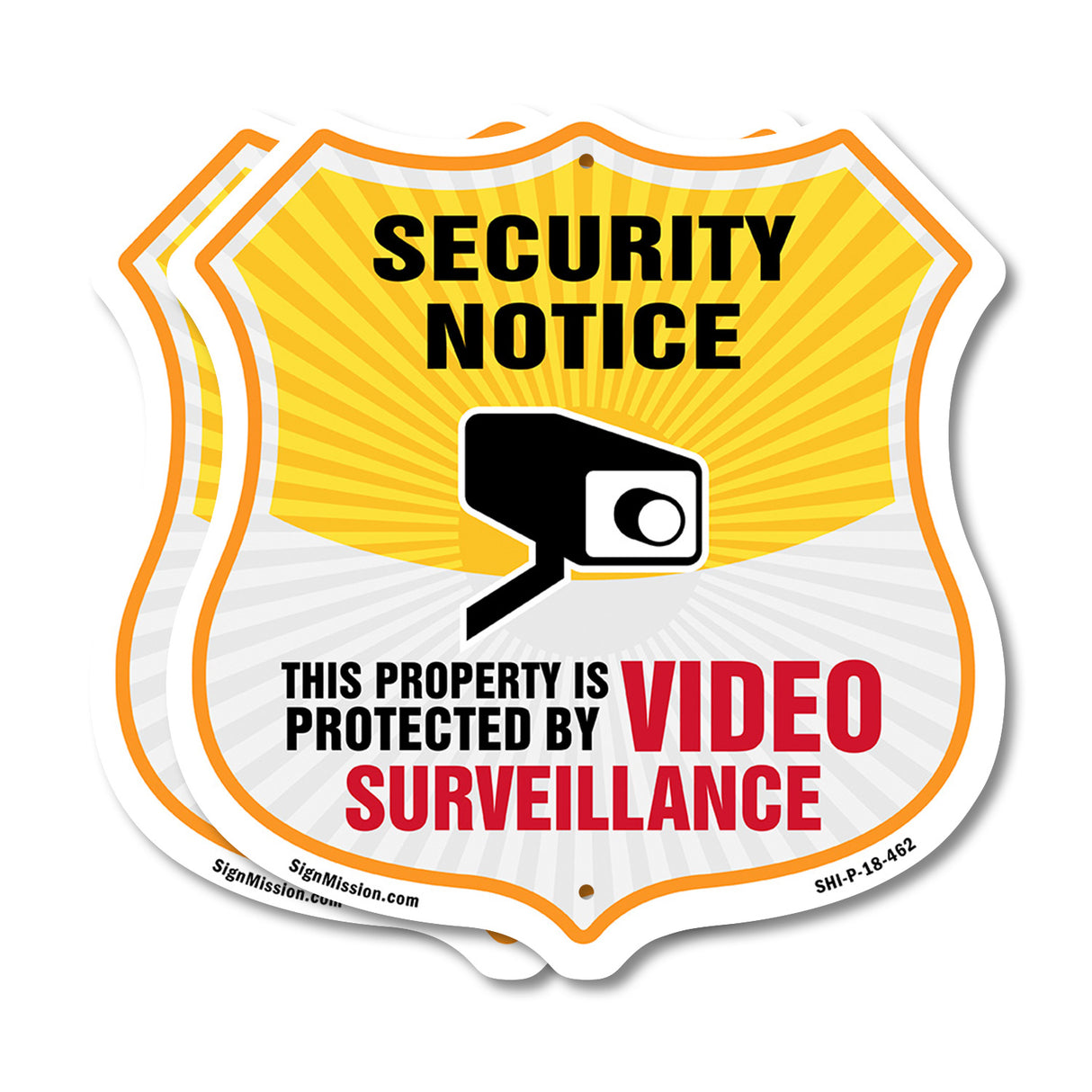 Security Notice Shield Sign This Property Is Protected By Video Surveillance