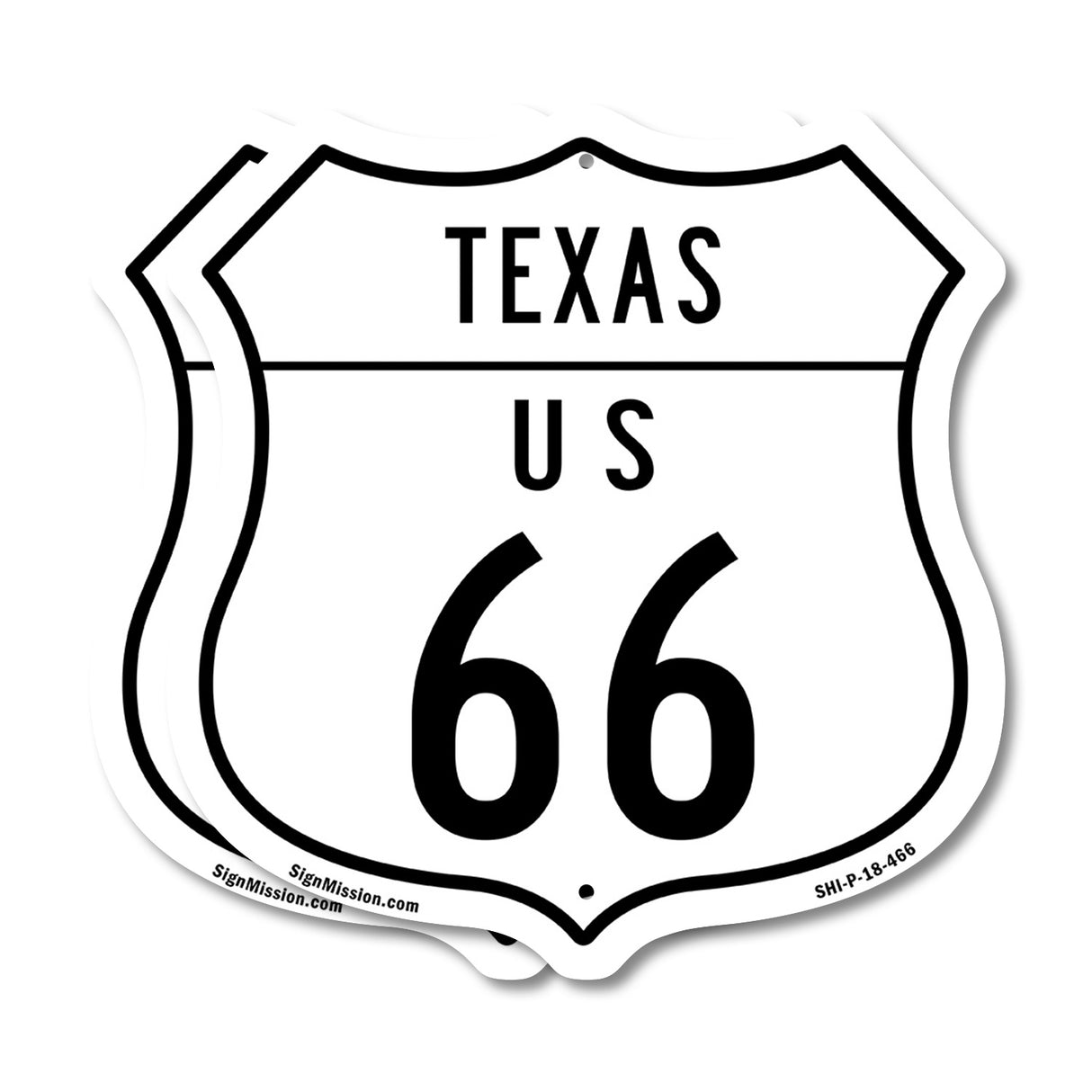 Texas Route Marker Shield Sign Us 66