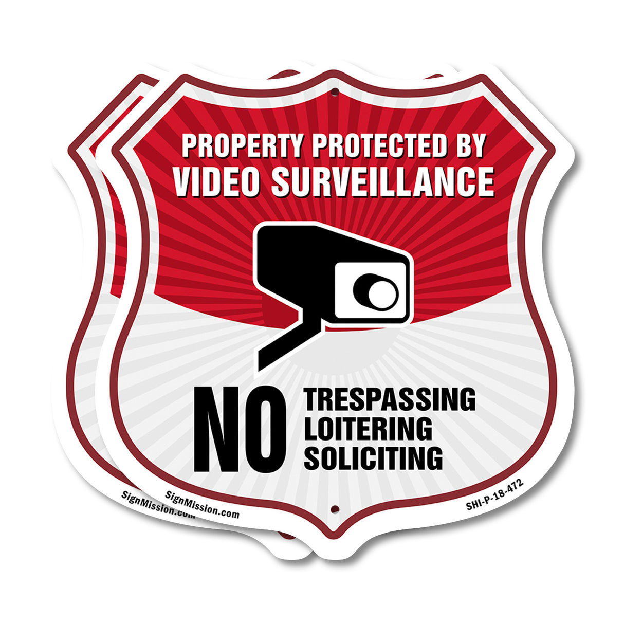 Video Surveillance Property Protected By Video Surveillance. No Trespassing Loitering Soliciting