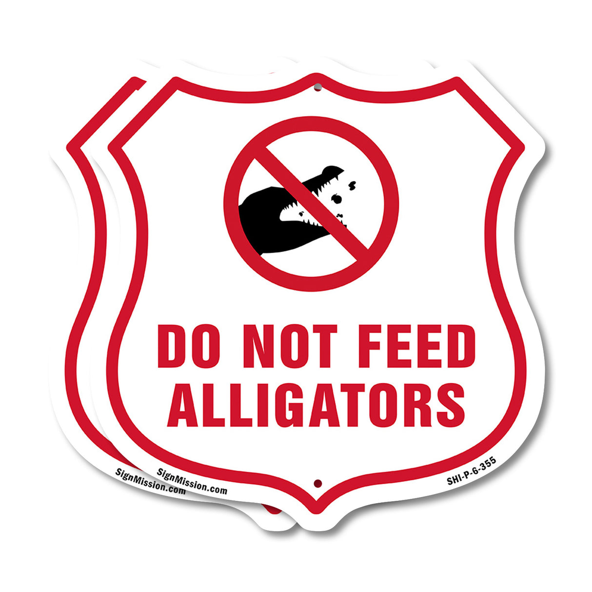Alligator Warning Shield Sign Do Not Feed Alligators