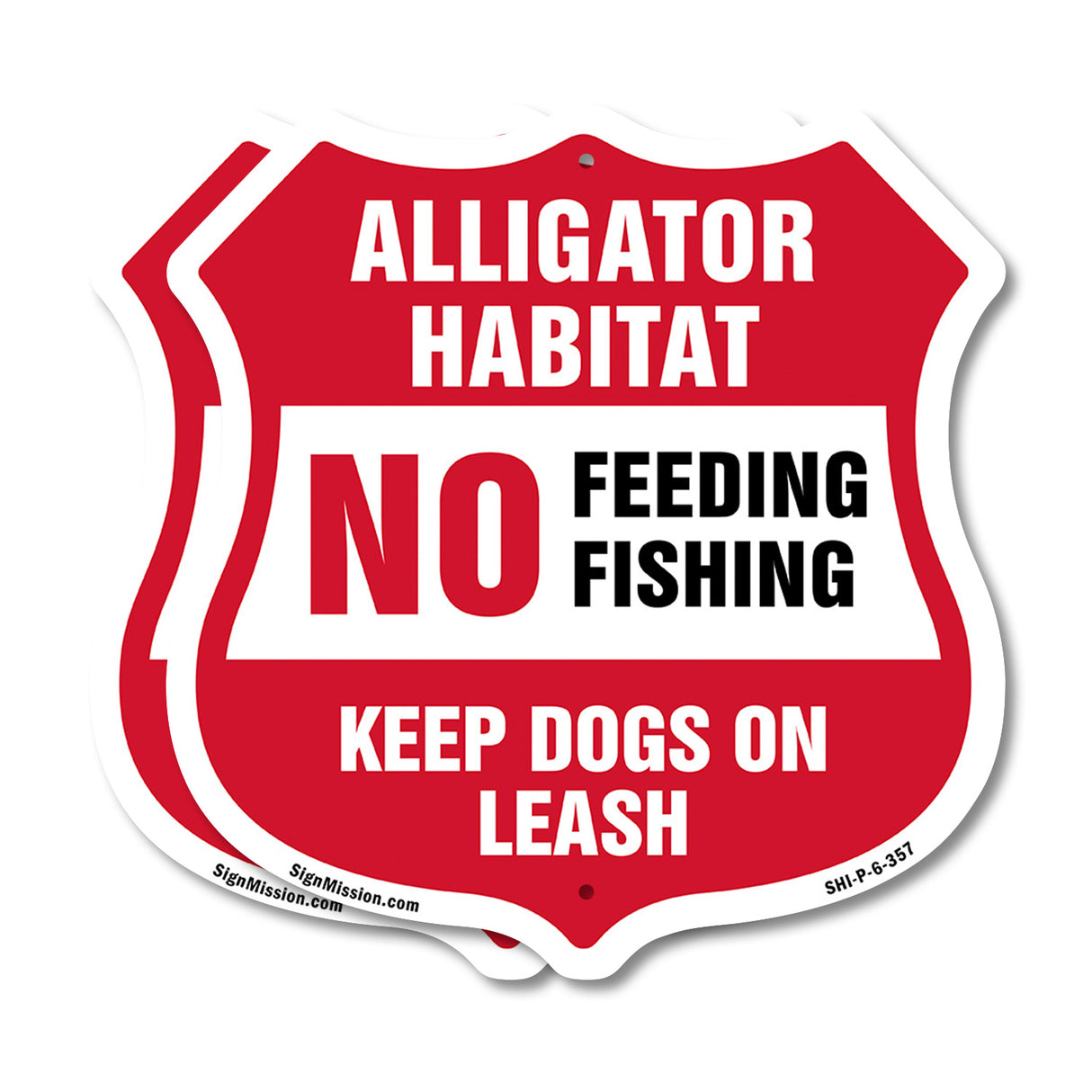 Alligator Warning Shield Sign Alligator Habitat No Feeding Fishing. Keep Dogs On Leash
