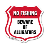 No Fishing Shield Sign Beware Of Alligators