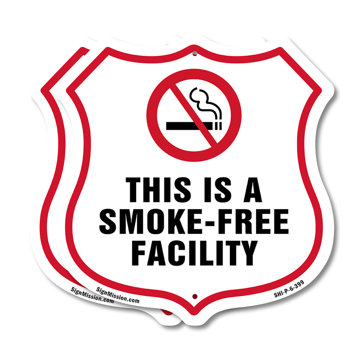No Smoking Shield Label Set This Is A Smoke Free Facility