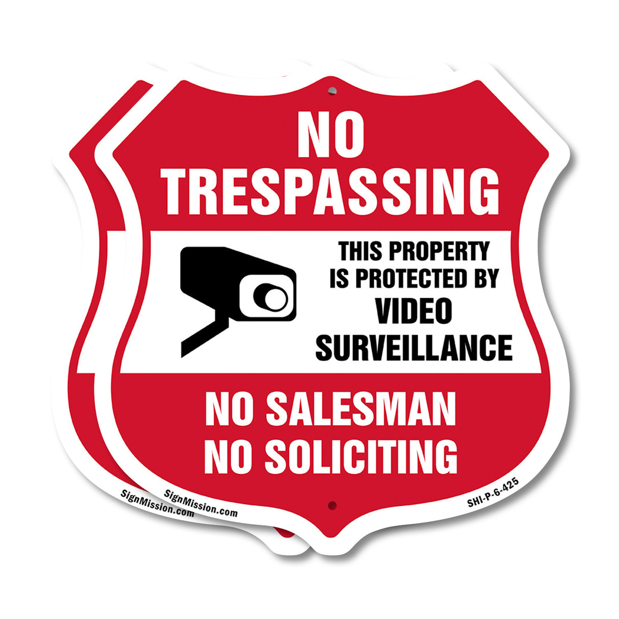 No Trespassing Sign This Property Is Protected By Video Surveillance No Salesman No Soliciting