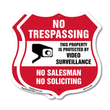 No Trespassing Sign This Property Is Protected By Video Surveillance No Salesman No Soliciting