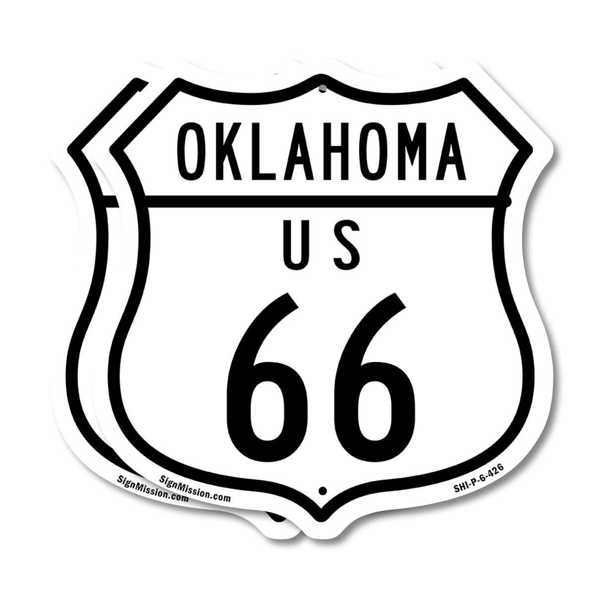 Oklahoma Route Marker Shield Sign Us 66