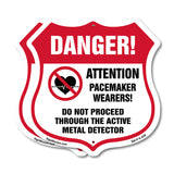 Pacemaker Wearers Danger! Attention Pacemaker Wearers. Do Not Proceed Through The Active Metal Detector