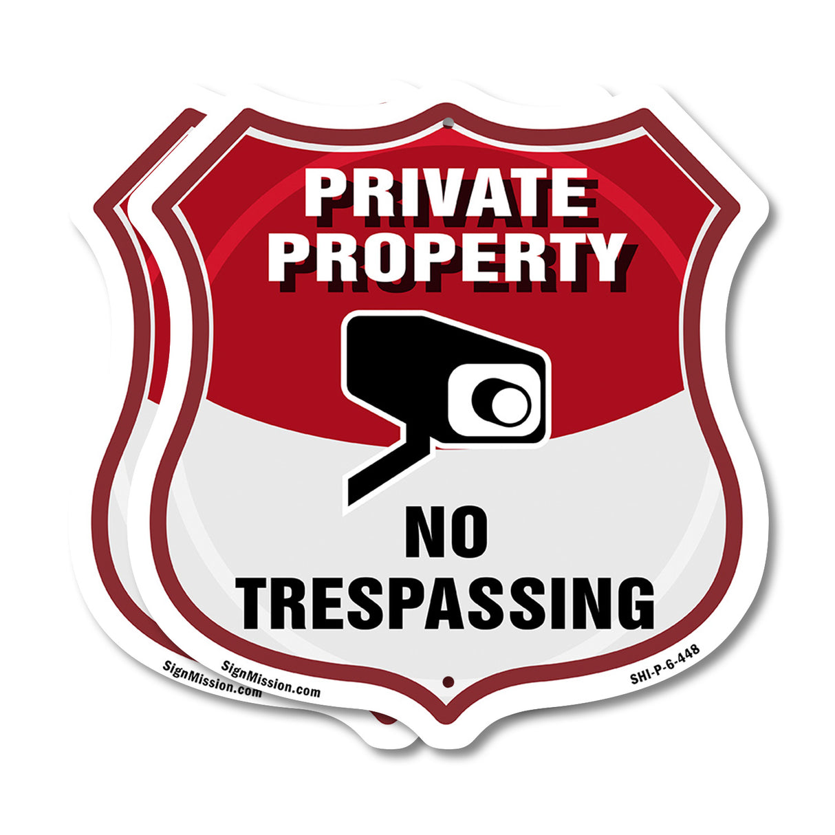 Private Property Shield Sign No Trespassing