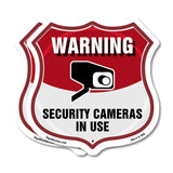 Video Surveillance Shield Sign Warning Security Cameras In Use