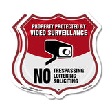 Video Surveillance Property Protected By Video Surveillance. No Trespassing Loitering Soliciting