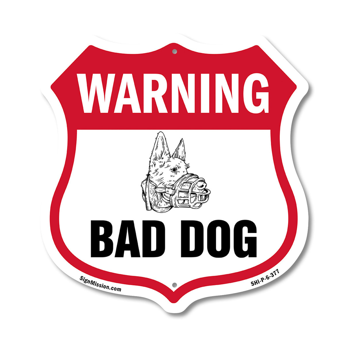 Dog Warning Shield Sign Bad Dog